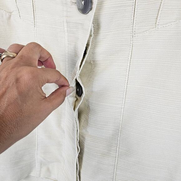 NWT Free People Atlas Cloud Front Button Pleated Textured Beige Mini Skirt 8 - Picture 4 of 11